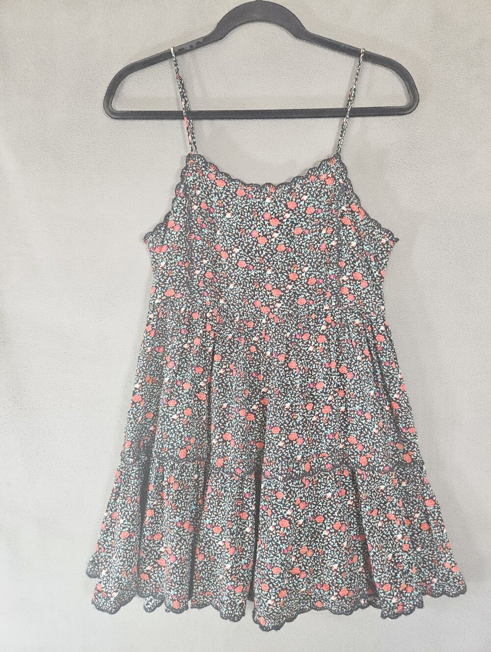 Urban Outfitters Womens Small Mini Dress Babydoll Red Roses Keyhole Whimsy